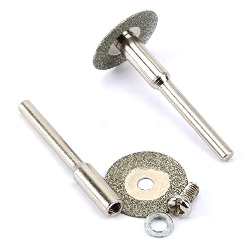 dophee 10pcs Diamond Cutting Off Discs Wheel with 2 Mandrel Arbor, 16mm - size: 16mm