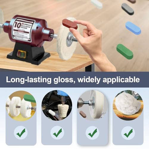 Neeki 6Pcs Metal Polishing Buffing Compound for Buffing Wheel, Polish Paste