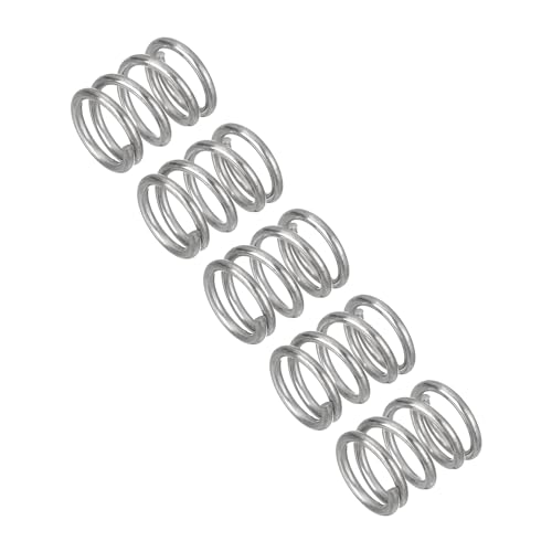 uxcell 5Pcs Compression Spring, Wire Diameter 0.039", OD 0.31", Free Length 0.39" 304 Stainless Steel Coil Mechanical Compressed Spring, Silver - size: 0.039" x 0.31" x 0.39"