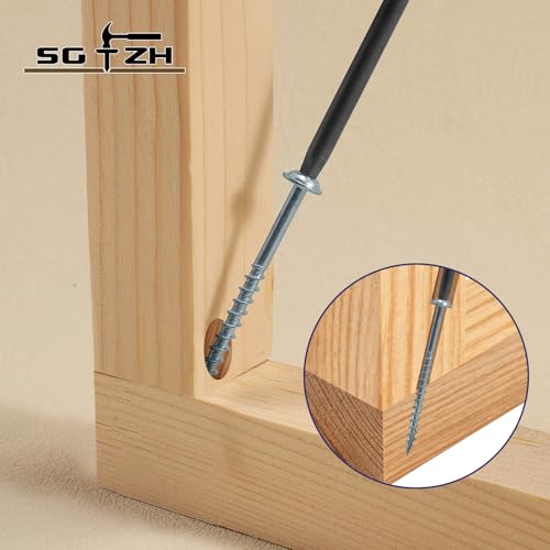 Pocket Hole Screws #8 x 2 Inch (250Pcs) 2lb. Carbon Steel, Zinc Plated, Washer Head, Coarse Thread, Square Drive,150MM Drive Bit Included - color: Zinc Plated, size: #8 x 2"