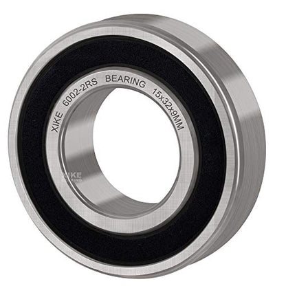 XIKE 6002-2RS Sealed Deep Groove Ball Bearings, 15x32x9 mm, 10-Pack - size: 6002-2RS - 15x32x9 mm