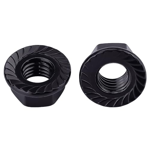 5/16"-18 Hex Head Serrated Flange Nuts, 304 Stainless Steel 18-8 Hexagon Head Flange Nuts for Home Automotive DIYer, Black Oxide Finish, Hex Drive, 50 PCS - size: 5/16"-18