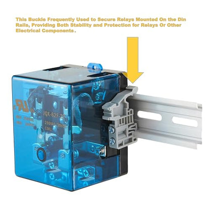 JQX-62F-2Z AC 110V 80A Electromagnetic Relay Set with Ring Terminal Copper Crimp Connector, Din Rail and Terminal Blocks End Stopper Bracket