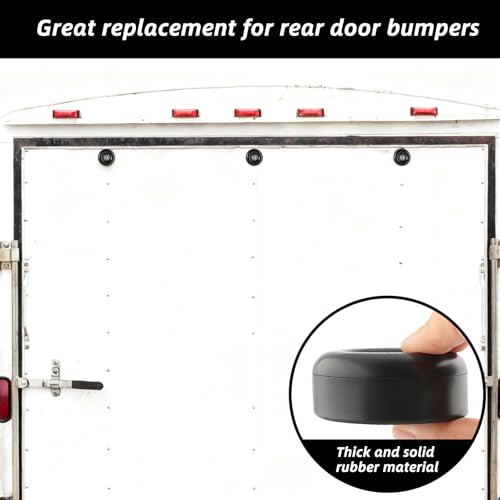 4 Pack Trailer Ramp Door Rubber Bumpers, 2.5" Black Round Rubber Bump Stops with Screw Kits,Vibration Damping Pads for Trailer Doors, Air Compressor, Pumps, Generators, Pressure Washers