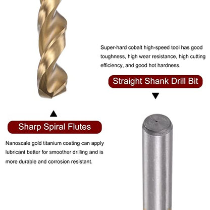 HARFINGTON Twist Drill Bit 10.1mm Titanium Coated HSS-E M42 HSS 8% Cobalt - size: 10.1mm