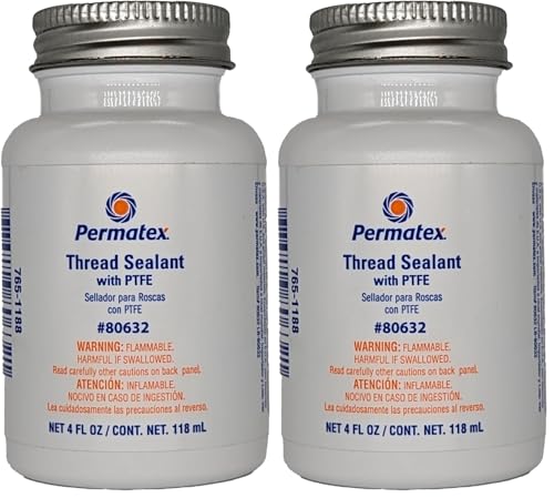 Permatex 80632 Thread Sealant with PTFE, 4 oz, White (Pack of 2) - size: 4 Fl. Oz. (Pack of 2)
