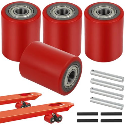 Homaisson 2 Pair Pallet Jack Load Wheels, Manual Pallet Jack Truck Wheels 3” x 3.75” with Bearings ID 20mm, Pallet Jack and Lift Truck Rear Wheel Replacement(2 Pair) - size: 2 Pair