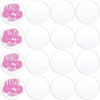 20 Pieces Clear Circle Acrylic Sheet 4.5 Inch Acrylic Plexiglass Disc Transparent Round Acrylic Sign for Baby Milestone Cards, Place Cards, Painting and DIY Projects (4.5 Inch) - size: 4.5 Inch