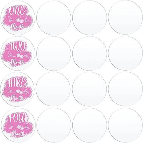 20 Pieces Clear Circle Acrylic Sheet 4.5 Inch Acrylic Plexiglass Disc Transparent Round Acrylic Sign for Baby Milestone Cards, Place Cards, Painting and DIY Projects (4.5 Inch) - size: 4.5 Inch