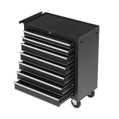 7-Drawer Lockable Rolling Tool Chest, Black - color: Black, style: 7 drawer