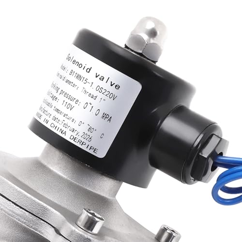 SUS304 Electric Solenoid Valve - 1" NPT 110V AC Stainless Steel Normally Closed Valve for Water Air Gas Fuel Oil - size: 1 Inch