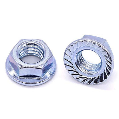 7/16"-14 UNC Serrated Flange Hex Locknuts Lock Nuts, Zinc Plated Carbon Steel, 11/16" Hex Drive, 20 PCS - size: 7/16"-14