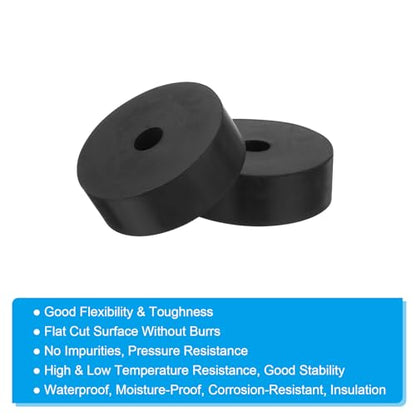 PATIKIL Vibration Isolation Washer 2.4" OD 0.5" ID 0.8" Thick, 4 Pack Rubber Round Anti Mechanical Damping Feet Pads, Black - size: 2.4"x0.5"x0.8"