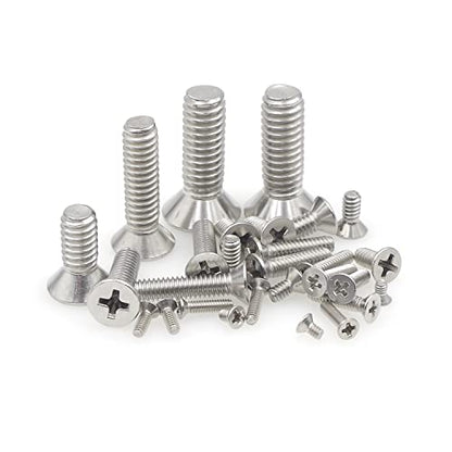 #2-56 to 5/16"-18 UNC 304 SS Phillips Flat Head Machine Screws Kit