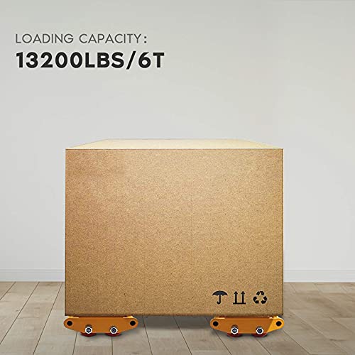 6T Heavy Duty Machine Dolly Skate with 360° Rotation Cap - color: Yellow