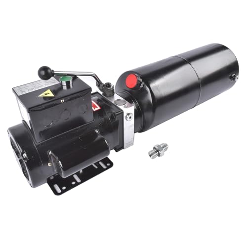 110V 2.2KW Hydraulic Power Unit, 10 Quart / 10L Metal Reservoir Single Acting Hydraulic Pump, Min 2.1CC/Rev Displacement, Power Up & Gravity Down for 2 Post & 4 Post Car Lift, Dump Trailer, Auto Hoist - size: 2.5 Gal/10 Qt