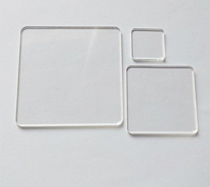 Blank Clear Acrylic Square Material,Plexiglass Laser Cut Square Sheet with Round Corners, DIY Accessory 1/8" Thickness (3.0") - size: 3.0"