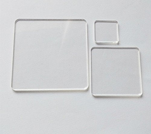 20PCS Blank Clear Acrylic Laser Cut Square 1/8" Thickness (1.5") - size: 1.5"