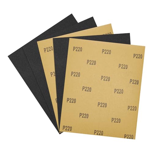 5Pcs Sand Papers 9x11Inch 220Grit Aluminum Oxide Sandpaper Sheets - size: 9 x 11 Inch x 220 Grits