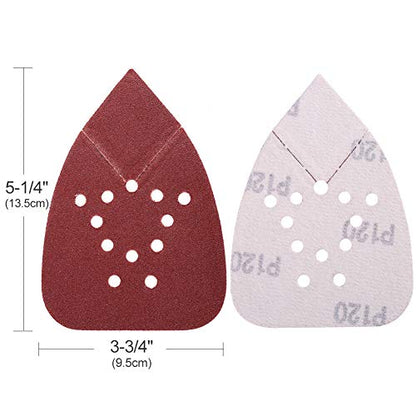 LotFancy Sanding Pads for Black and Decker Mouse Sanders, 120 Grit 12 Hole, 50PCS, Palm Detail Sander Sandpaper, Hook and Loop Sanding Sheets Sand Paper - size: 120 Grit