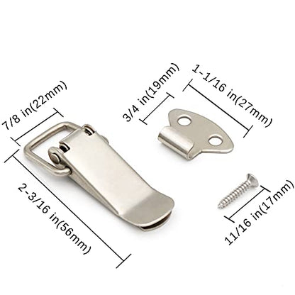 4Pack Spring Loaded Toggle Latch for Cabinet, Wooden Case, Box, Chest - color: Silver