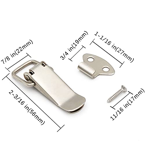 4Pack Spring Loaded Toggle Latch for Cabinet, Wooden Case, Box, Chest - color: Silver