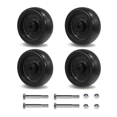 4 Inch Polypropylene Caster Wheels Replacement– 400 lbs Load Capacity Each, Non-Marking, Floor Protective, Smooth Rolling Industrial Wheel for Carts, Tool Cabinets & Equipment(10 Pack) - size: 4 INCH