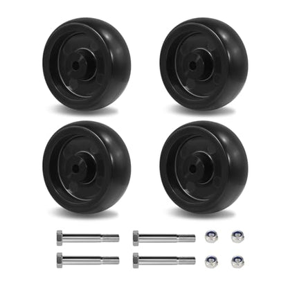 4 Inch Polypropylene Caster Wheels Replacement– 400 lbs Load Capacity Each, Non-Marking, Floor Protective, Smooth Rolling Industrial Wheel for Carts, Tool Cabinets & Equipment(10 Pack) - size: 4 INCH