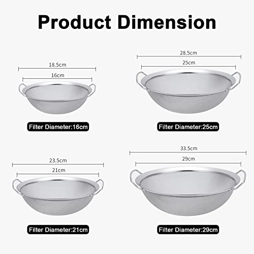 4 Packs Fine Mesh Paint Strainer 60 Mesh Stainless Steel Paint Filter Emulsion Honey Funnel Filter Cover Fits 5 Gallon Paint Bucket Filter Tool Insert