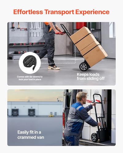 VEVOR Hand Truck, 600 lbs Load Capacity, Heavy-Duty Truck Dolly with Wheels - size: 600 lbs