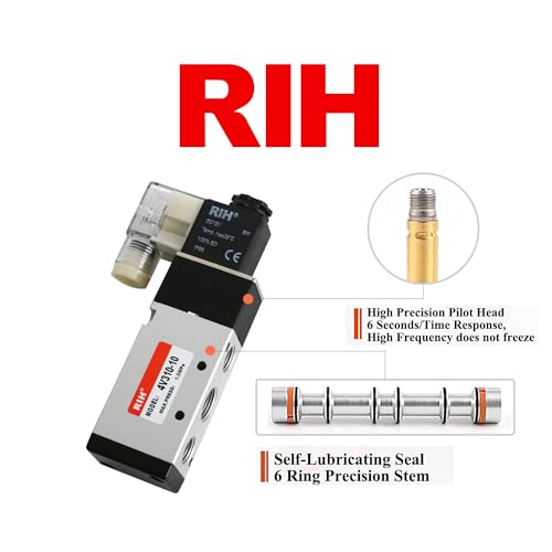 RIH Pneumatics Solenoid Valve 3/8"NPT DC12V Single Coil Pilot-Operated Electric 5Way2Position 4V310 WithJunctionBox(DC12V JunctionBox, 3/8‘’) - style: DC12V JunctionBox