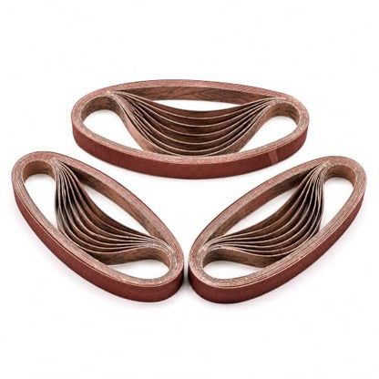1 x 30 Inch Mixed Grit Sanding Belt 30 Pcs, 5 Each of 40/60/80/120/150/240 Grits, Aluminum Oxide Sanding Belt for Knife Making, Metalworking, and Woodworking, High-Performance Sharpening Belts - size: 1 x 30 Inch Mixed Grit