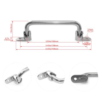 304 Stainless Steel Foldable Pull Handle 158mm Mirror Finish 90 Degree Heavy Duty Switch Cabinet Tool Specialized Handle for Electrical Distribution Boxes and Cabinets