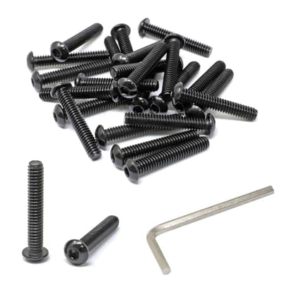 iexcell 25 Pcs 1/4-20 x 1-1/2" Stainless Steel 304 Hex Socket Button Head Cap Screws Bolts, Black Oxide Finish, with Hex Key Spanner - size: 1/4-20 x 1-1/2"