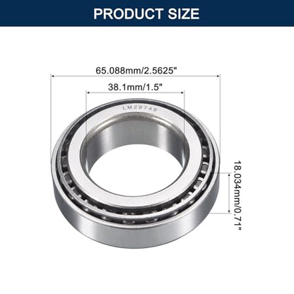 2 Pack LM29749/10 Tapered Roller Bearing Cone and Cup Set - size: LM29749/LM29710