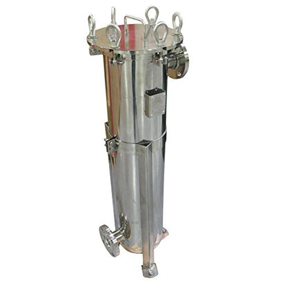 PRM 304 Stainless Steel Bag Filter Housing, #2 Size, 2 Inch Flange Inlet/Outlet, 150 PSI Max. Pressure, Bolt Plate Top