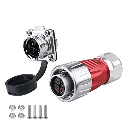 CNLINKO DH Series M20 Waterproof Connector 2/3/4/5/7/9/12 Pin Bayonet Connecting Type Metal Shell Soldering Cable Landscape Light Female Plug Male Socket IP67 Waterproof connectors (4pin) - style: 4pin