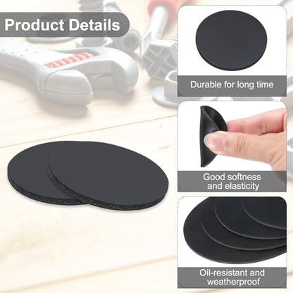 PATIKIL Rubber Solid Discs Washers, 10 Pcs 15mm OD x 1mm Thick Rubber Round Gasket Pad Bushings Spacer Washer for DIY Gasket Craft, Black - size: 15mm x 1mm
