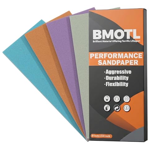 Performance Foam Sandpaper Sheets: 4Pcs, 1000 1500 2000 3000 Grit