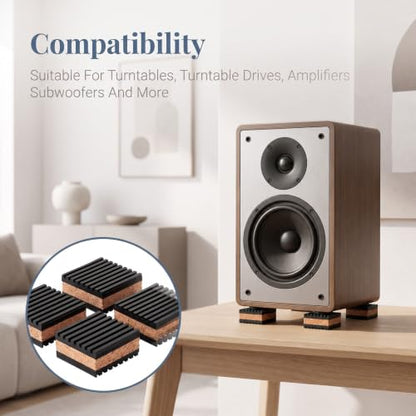 Turntable Isolation Pads Cork Soundproofing Mats
