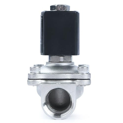 U.S. Solid 3/4" Stainless Steel Solenoid Valve -110V 120V AC, Normally Closed, 145 PSI Electric Valve for Water, Air, Diesel - size: 0.75 Inch