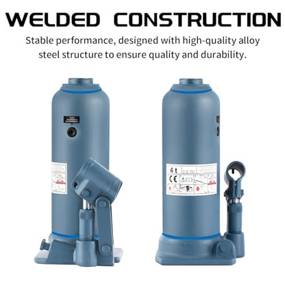 BAOSHISHAN 4 Ton Double Ram Bottle Jack 10.43" to 24" Lift Range - size: 4 Ton (High Lift)
