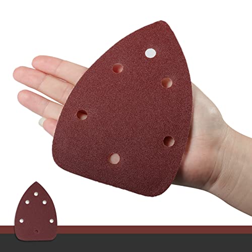 30 Pcs Mouse Sander Sandpaper 150 Grit 6 Hole Mouse Sander Pads Hook and Loop Detail Sanding Disc - style: 150 Grit