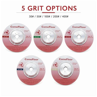 6" Transitional Ceramic Grinding Wheels 5/8"-11 Arbor Diamond Cup Wheel for Concrete Polishing Pro,400# Medium - style: 400#