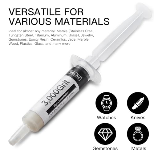 Diamond Paste Polishing Compound Kit for Stropping, 8 Pack, 450-80,000 Grit - style: Medium 30% concentration