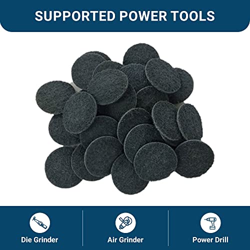 Benchmark Abrasives 3 Inch Sanding Discs Quick Change Nylon Surface Conditioning Discs, Drill & Die Grinder Sanding Disc Rust Remover for Metal Paint Stripper, Polishing - (25 Pack), Mixed Grit