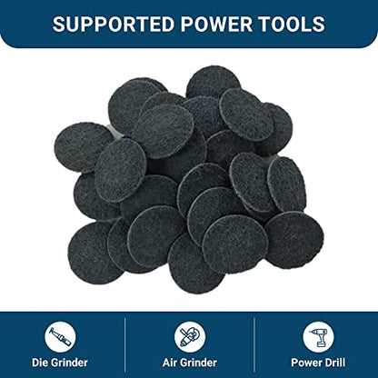 Benchmark Abrasives 3 Inch Sanding Discs Quick Change Nylon Surface Conditioning Discs, Drill & Die Grinder Sanding Disc Rust Remover for Metal Paint Stripper, Polishing - (25 Pack), Mixed Grit