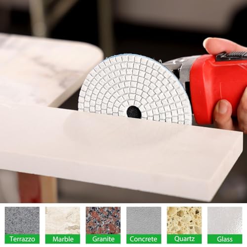 WORKEASE 4 Inch Diamond Polishing Pads Wet/Dry 12PCS, 30 Grit Diamond Sanding Pad, Granite Stone Concrete Marble Rock Countertop Quartz Polish Pad - size: 4 Inch 30 Grit
