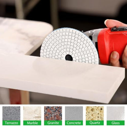 WORKEASE 4 Inch Diamond Polishing Pads Wet/Dry 12PCS, 30 Grit Diamond Sanding Pad, Granite Stone Concrete Marble Rock Countertop Quartz Polish Pad - size: 4 Inch 30 Grit
