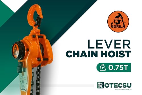 GORILA Manual Lever Hoist 360° | Manual Ratchet Chain Puller Hoist | 1650LBS - 10FT (0,75 Ton - 3 Meters) | Safety Factor 4:1 | Since 1989 - size: 1650lbs - 10ft / 0,75t - 3m
